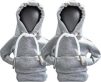 ECDREAMECDREAM 2Pcs Car Shift Knob Hoodie,Gear Shift Hoodie,Funny Sweater Hoodie for Gearshift,Automotive Interior Accessories（Gray）