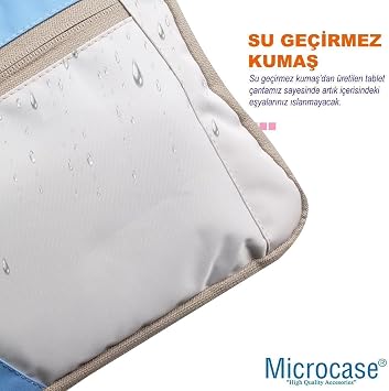 Microcase Xiaomi Redmi Pad 10.61 inch Tabletler için Omuz Askılı El Tutacaklı Universal Sleeve Taşıma Çantası AL4346 Pembe Mavi Krem