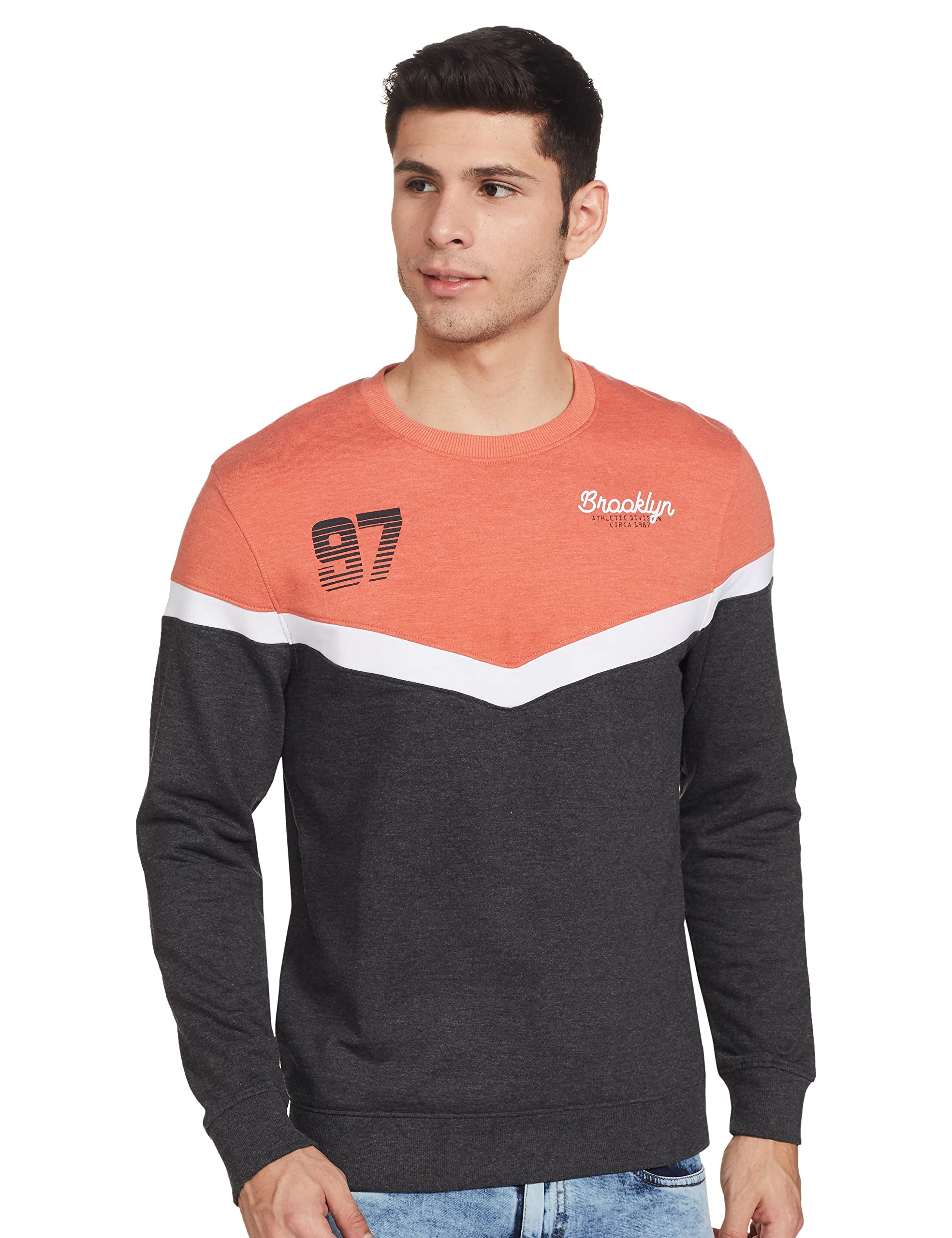 max Men's Colourblocked Cotton Round Neck Sweatshirt-picture-12