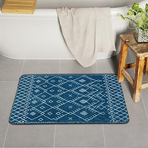 Miniatura 8 de Uphome Alfombra de pasillo de 24 x 59 pulgadas, color negro, bohemio, geométrico, largo, antideslizante, marroquí, para lavandería, terciopelo