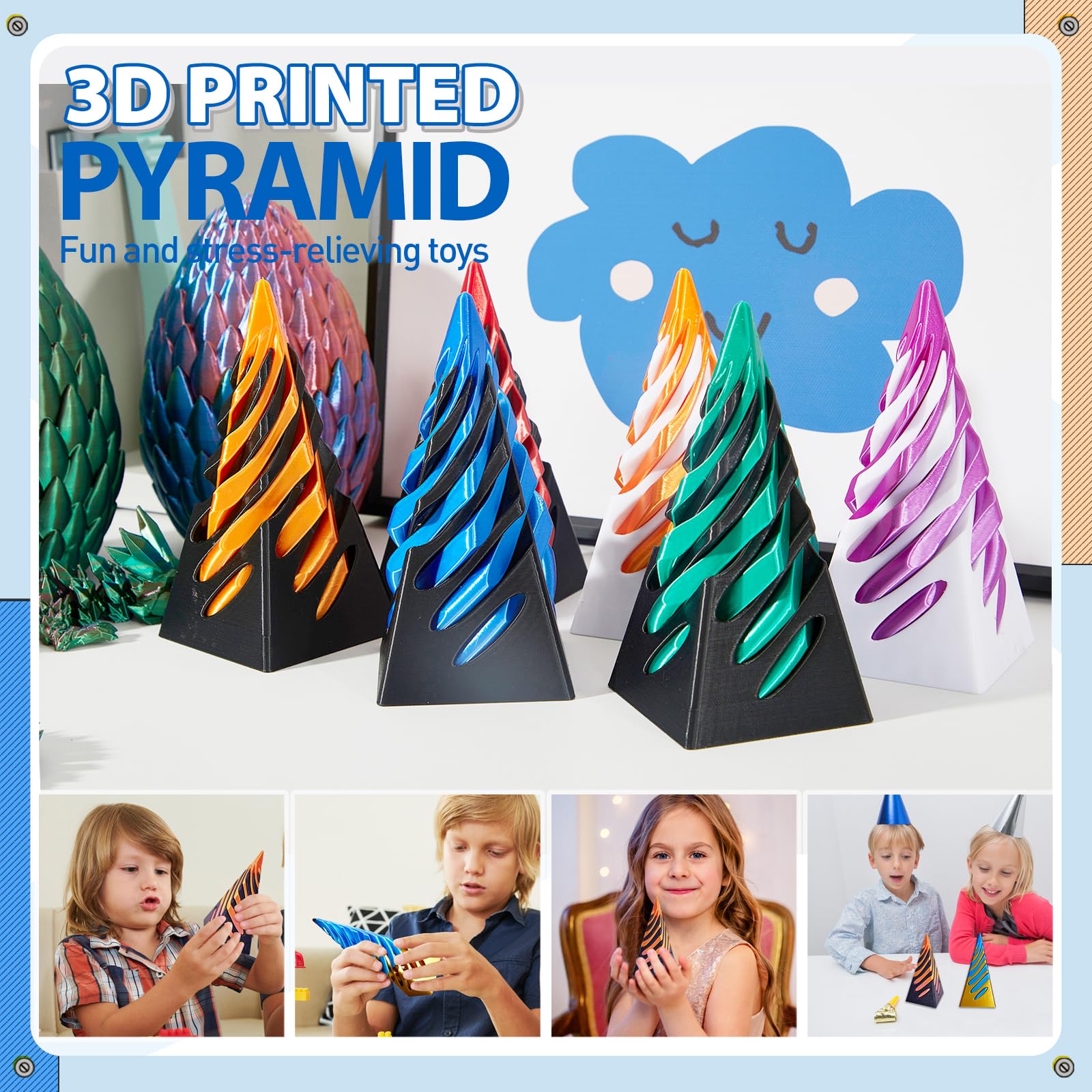 Promotion Price! Impossible Pyramid Passthrough Sculpture, 3D Printed