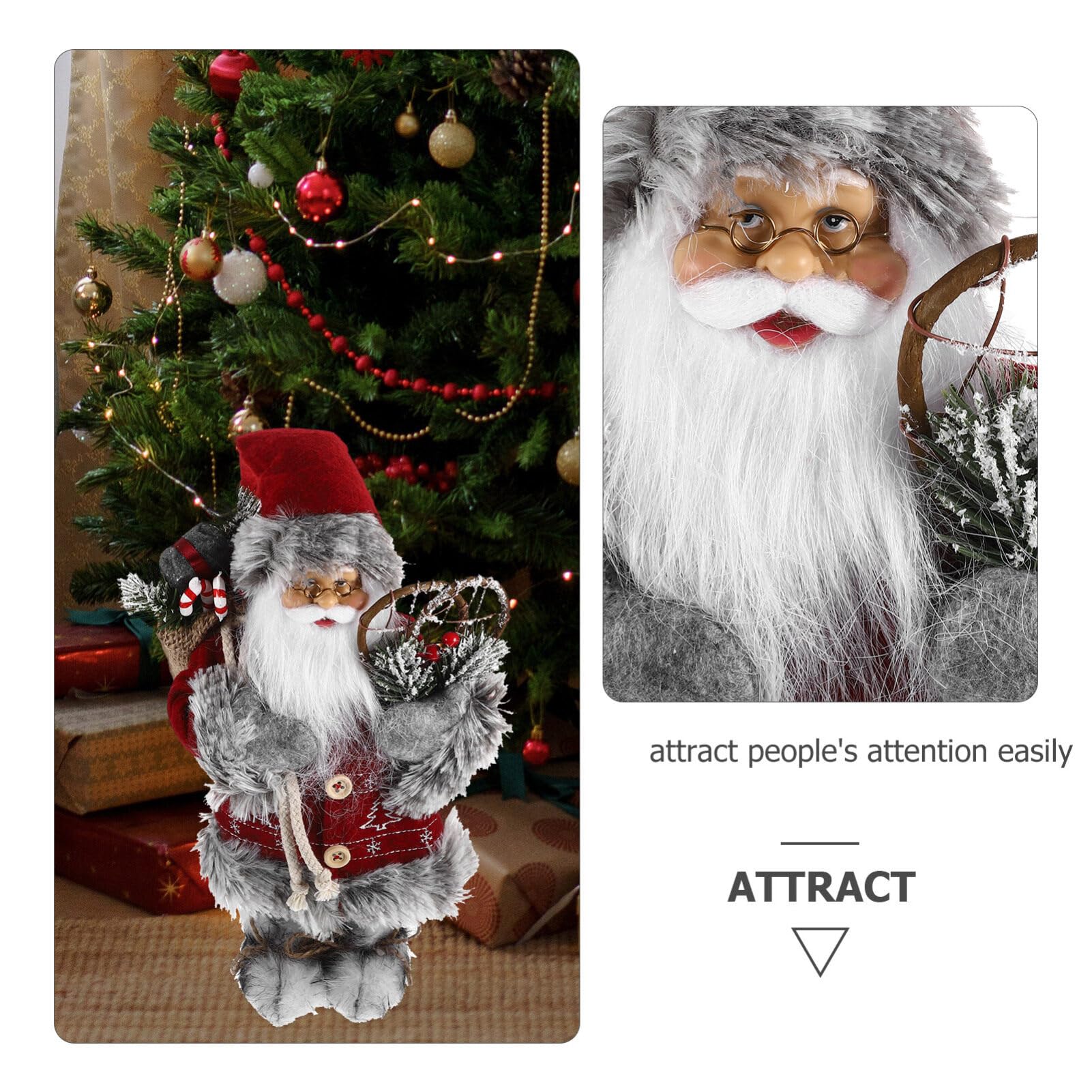 ifundom Statuina Di Babbo Natale Natalizio Decorazione Di Babbo Natale Da Tavolo Statuina in Miniatura Realistica Per Allestimenti Natalizi