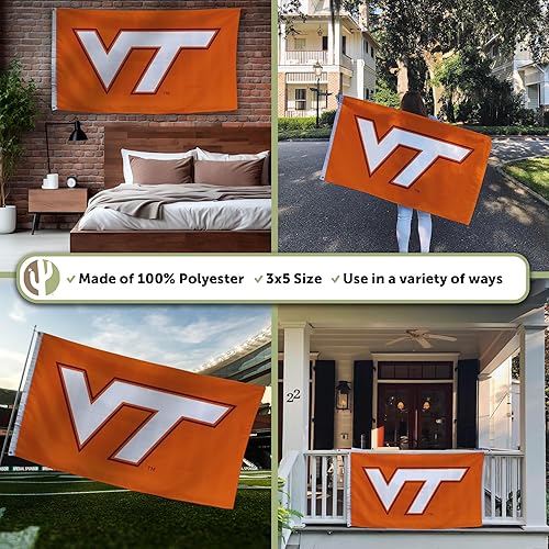 Miniatura 9 de Desert Cactus Virginia Tech Flag Hokies VT Banderas 100% poliéster para interiores y exteriores, 3 x 5 (estilo 1)