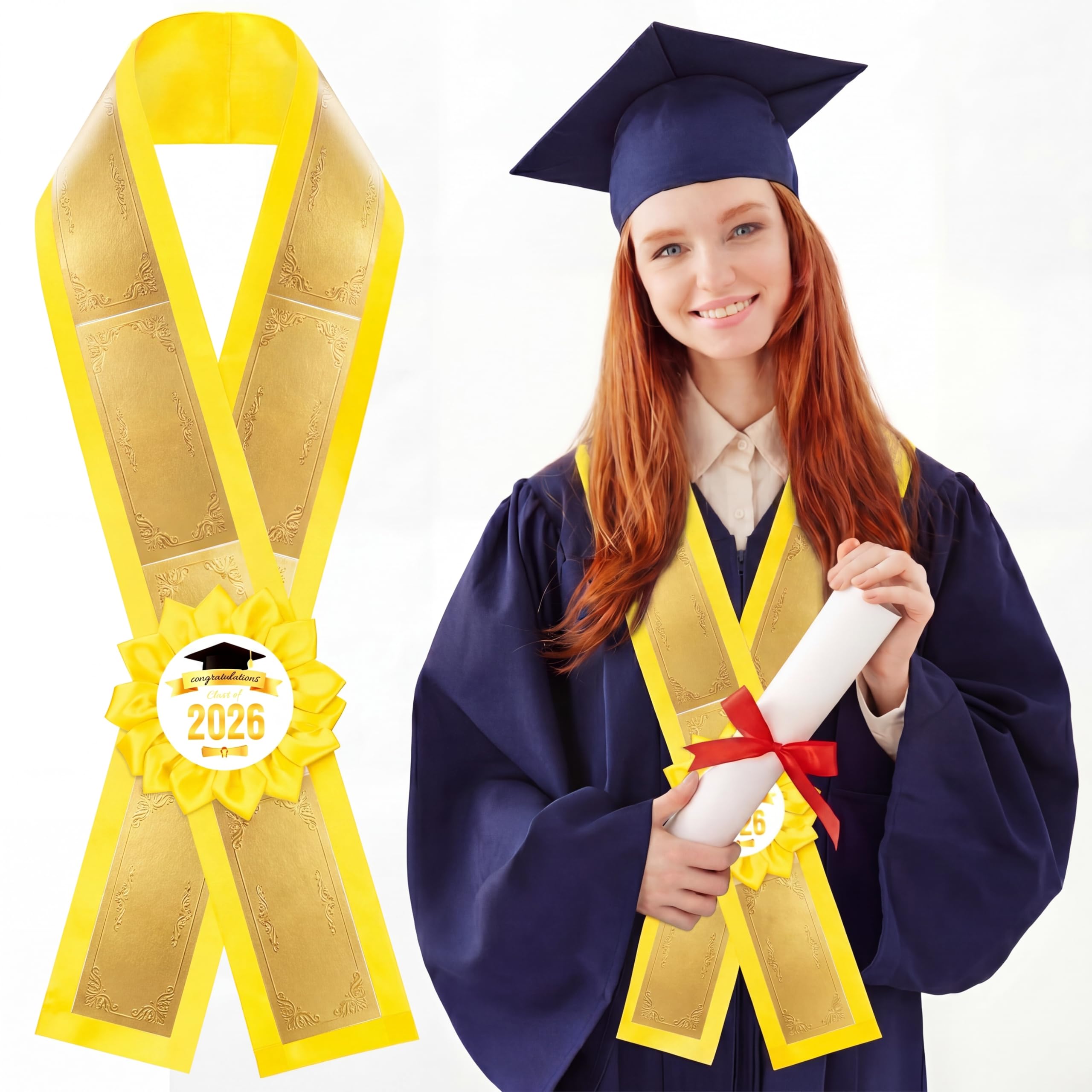 Photo 1 of Janinka 2026 Graduation Money Lei Class of 2026 Graduation Money Necklace DIY Cash Garland Grad Cash Gifts Decorations for High School College Party Supplies(Yellow)