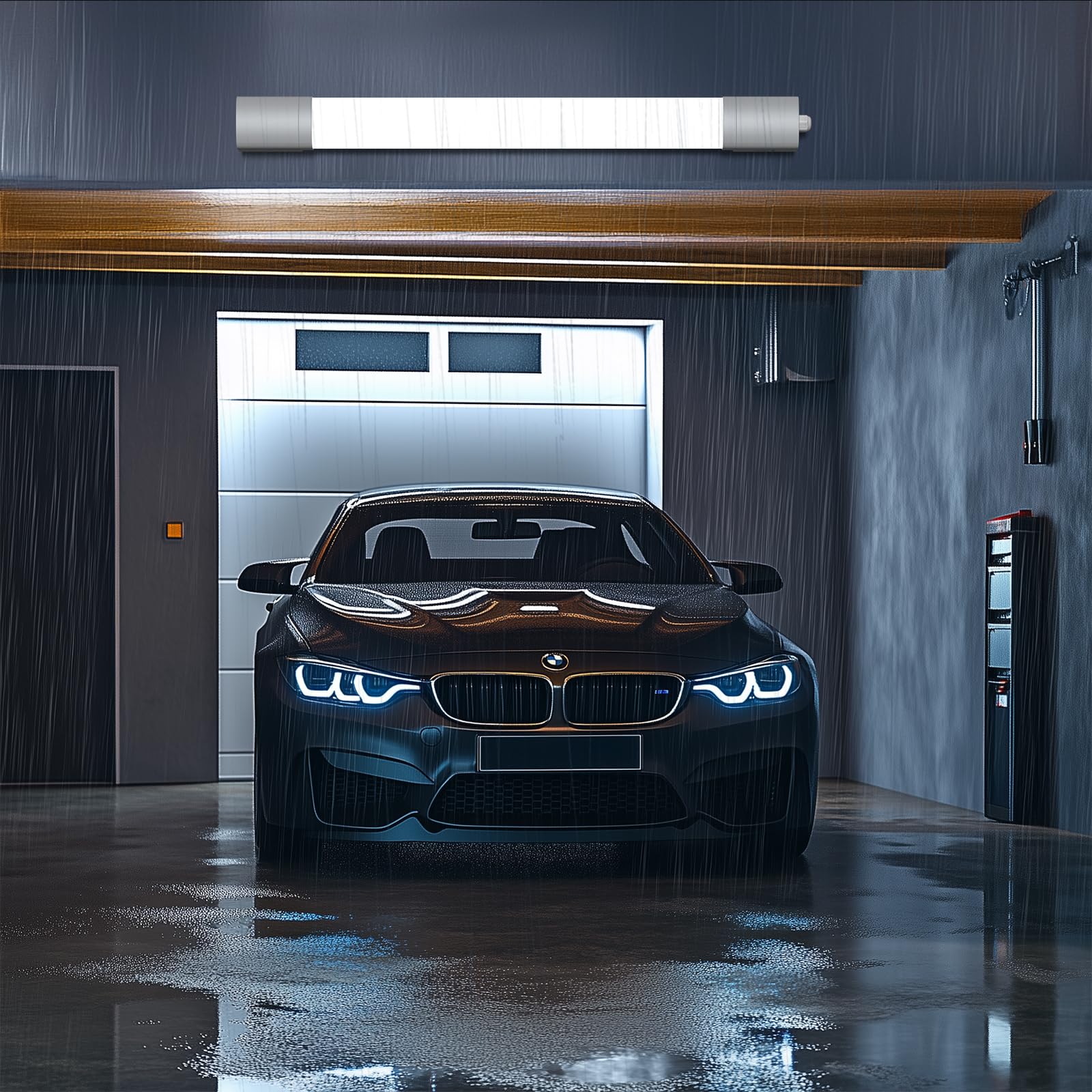 ANTENLICHT 3 Stücke LED Feuchtraumleuchte 150CM mit 45W 4950Lumen Kaltlweiß 5000k, Einfache Montage und REIHENSCHALTUNG, Deckenleuchte Flach IP65 Werkstattlampe für Büro Keller Garage, Grau