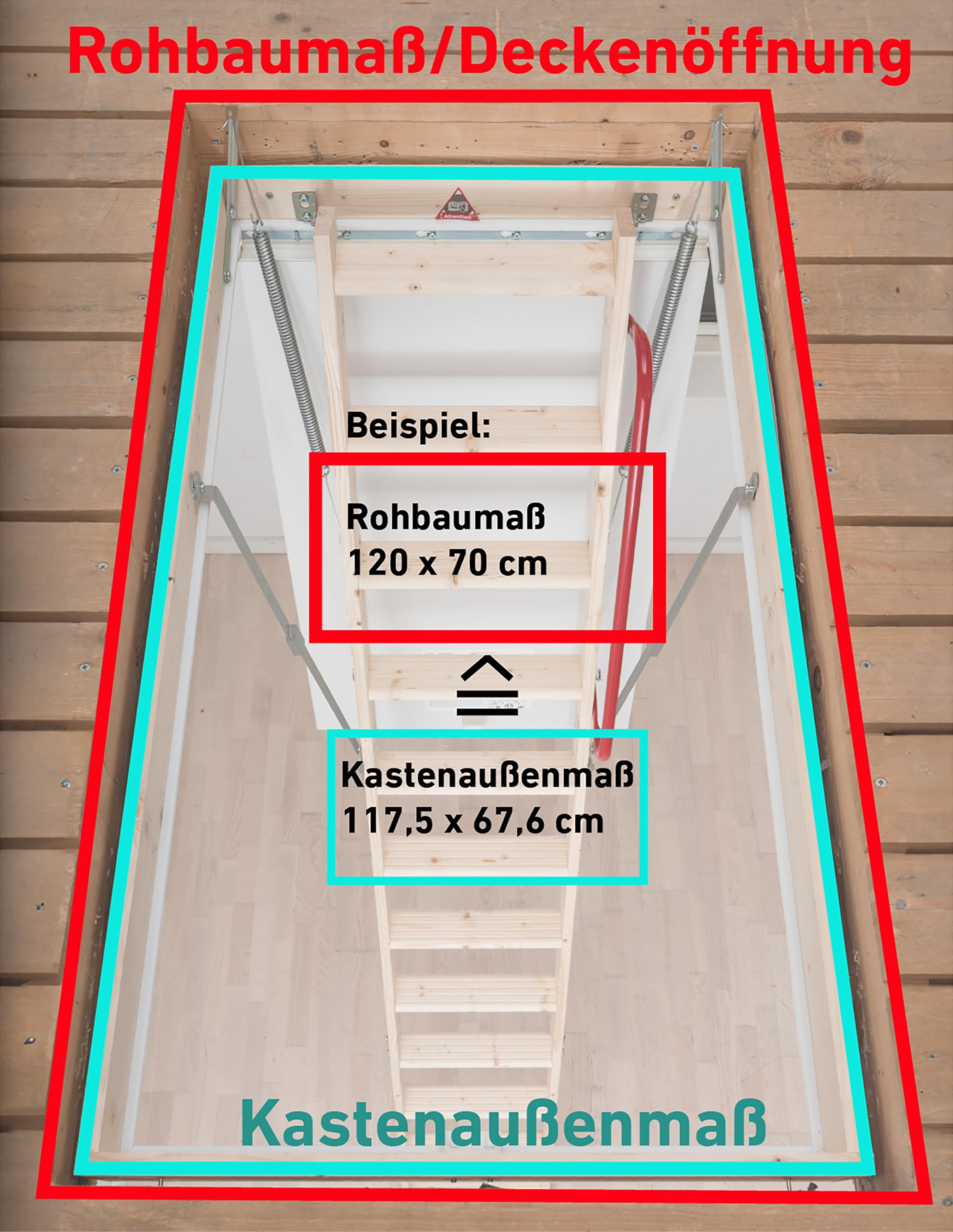 DOLLE Bodentreppe wärmegedämmt U-Wert 1,16 130 x 70 cm Lichte Raumhöhe bis 285 cm