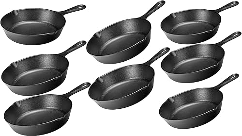 Lodge LMS3 - Sartén en miniatura, color negro, 3.5 pulgadas, paquete de 8