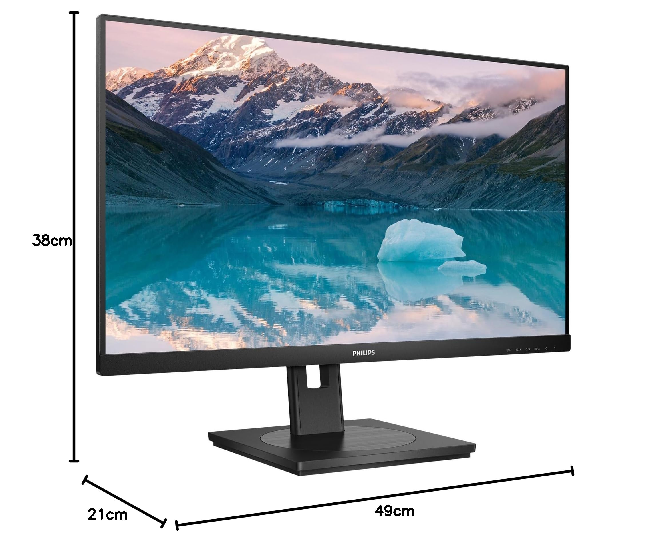 Philips 242S9JML - 24 Zoll Full HD Monitor, höhenverstellbar, Laustprecher (1920x1080, 75 Hz, VGA, DVI, HDMI, DisplayPort, USB Hub) schwarz