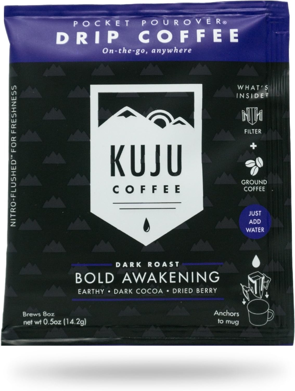 Kuju Coffee, Bold Awakening Coffee One-Cup Pouch, 0.5 Ounce