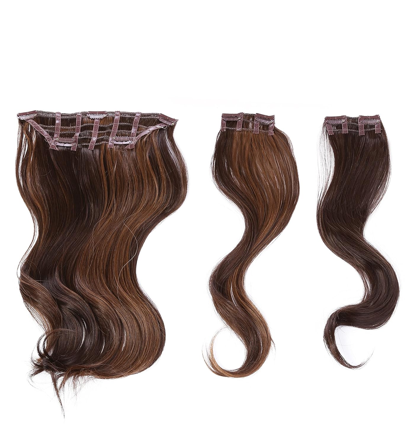 18" Wavy 3 piece Clip In Extension Kit Color R6/30H CHOCOLATE COPPER - Hairdo Hairpieces Tru2Life Heat Friendly Synthetic Wavy Flat Iron Blow Dry Beach Waves