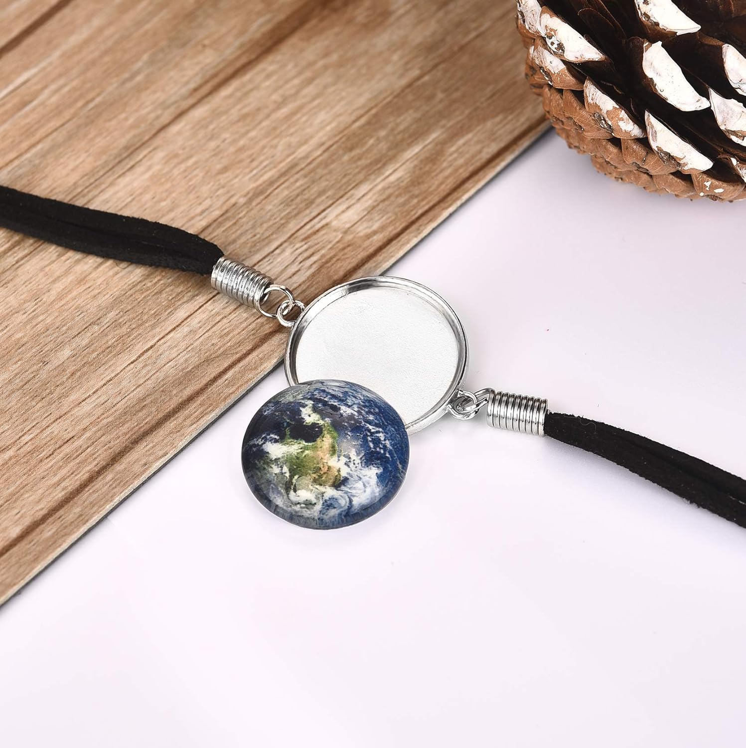 DROLE 40Pcs Bracelet Bezel Settings for Jewelry Making-20Pcs 20mm Silver Color Jewelry Bezel Base Round Cabochon Bezel Tray Blank Bangles Bracelets with 20mm Clear Glass Cabochons Mutil - Image 5