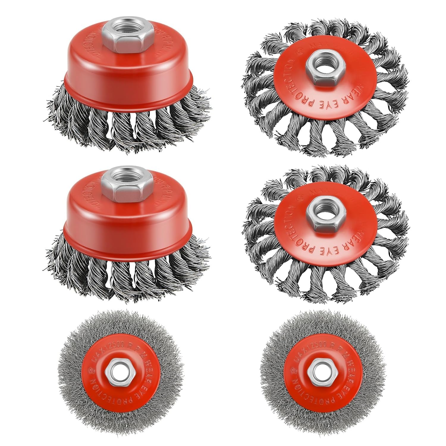 Juwacoo 6 Pack Wire Brush for Angle Grinder, M14 Wire Wheel Cup Brush,Coarse Twisted Knotted Wire Wheel,Crimped wire wheel brush,Wire Brush Drill Attachment for Cleaning Rust, Removal and Abrasive
