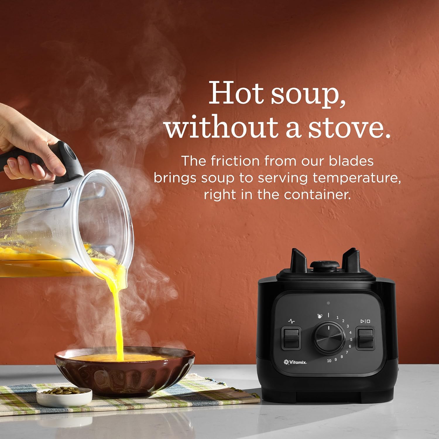 Vitamix VX1 Blender, Professional-Grade Kitchen Blender for Smoothies, Soups, Juices and More, 10-Speeds, Stainless Steel Blades, Self-Cleaning Kitchen Appliance, 64 Oz Classic Container, Black