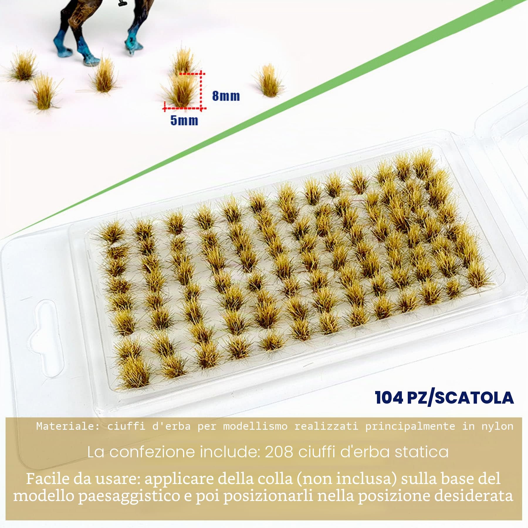 Woohome 208 Pz Statica Erba Paesaggi Ciuffi D'Erba Erba Modellismo Statico Modello di Scenario per Il Treno Paesaggio Ferrovia Scenario Militare
