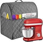 Couverture de mélangeur de stand compatible avec le mélangeur d'aide à la cuisine, convient à toutes les têtes de tilt & Modèles de lifting de bol avec 3 Sac d'organisateur pour accessoires.avec poignée imperméable. Nettoyage facile... (pour Tilt Head 4.5-5 Quart, Noir)