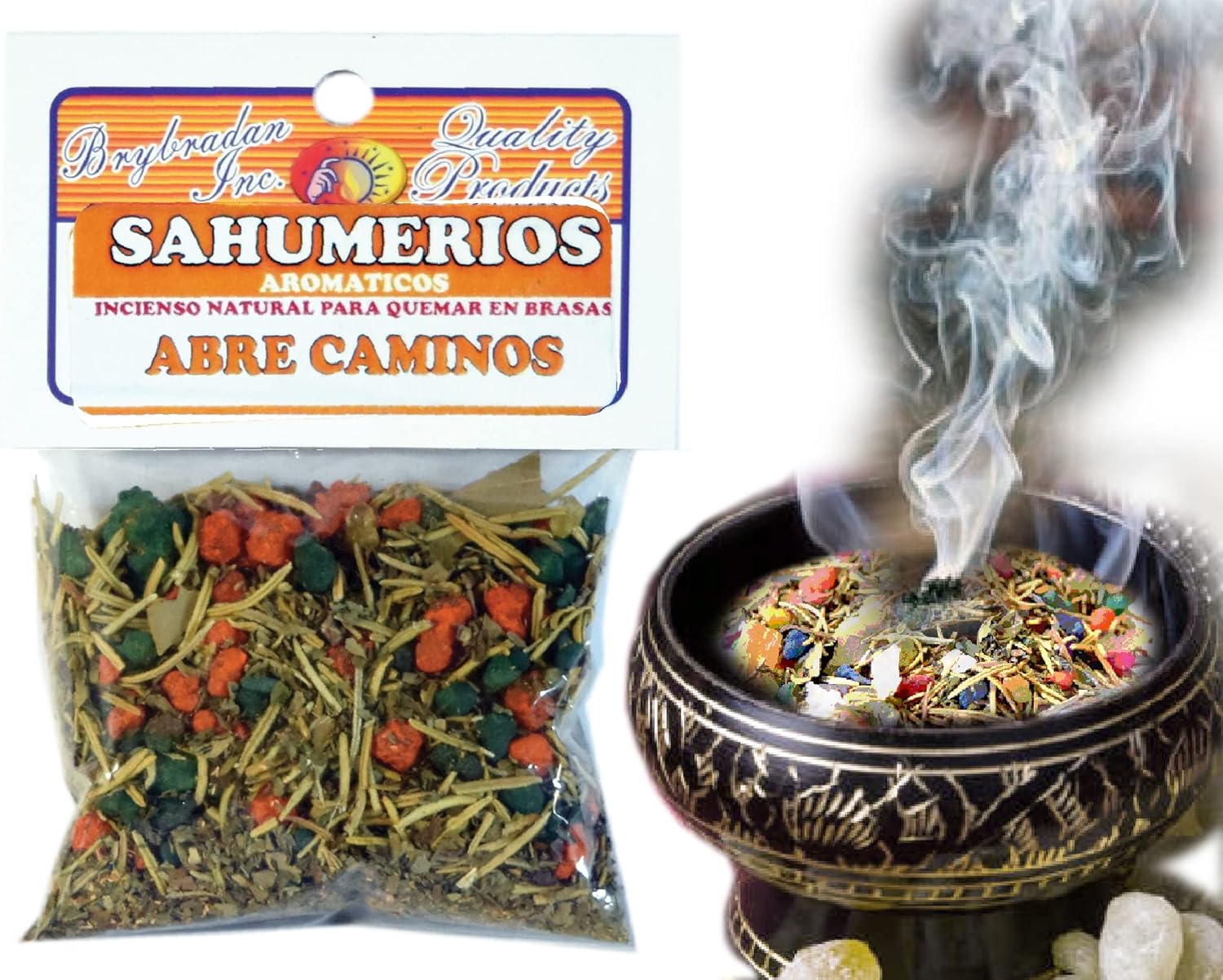 12 PCS Road Opener-ABRE Camino Herbal Incense Mix SAHUMERIO ESPIRITUAL DE HIERBAS to Burn Over Charcoal