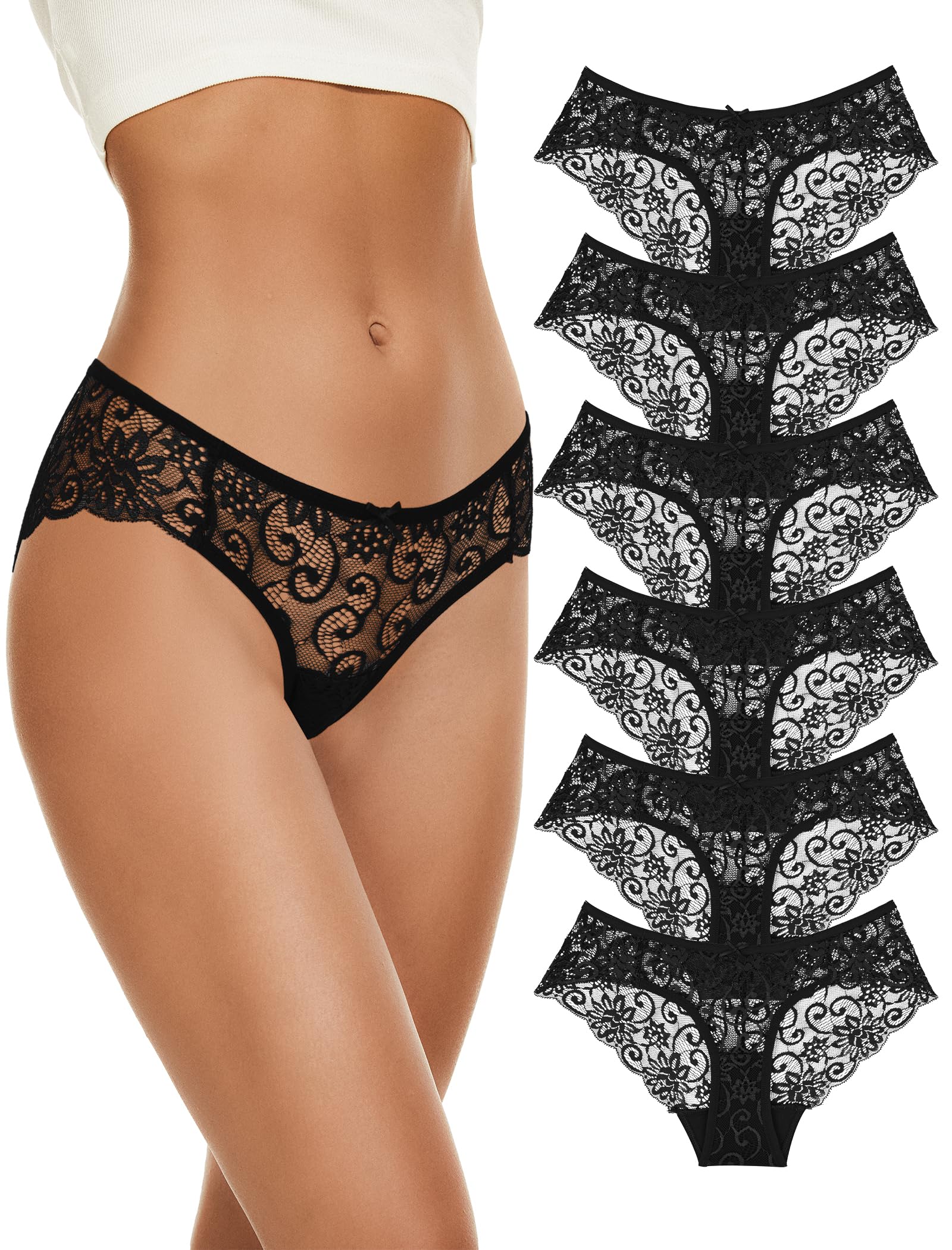 Mehrpack Spitze Unterhosen Damen Unterwäsche frauen Baumwolle Slip Damen | 6per Pack Sexy Unterwäsche Für Frau Pretty Woman Brazilian Slip, Zwickel Aus Reiner Baumwolle In Derselben Farbe