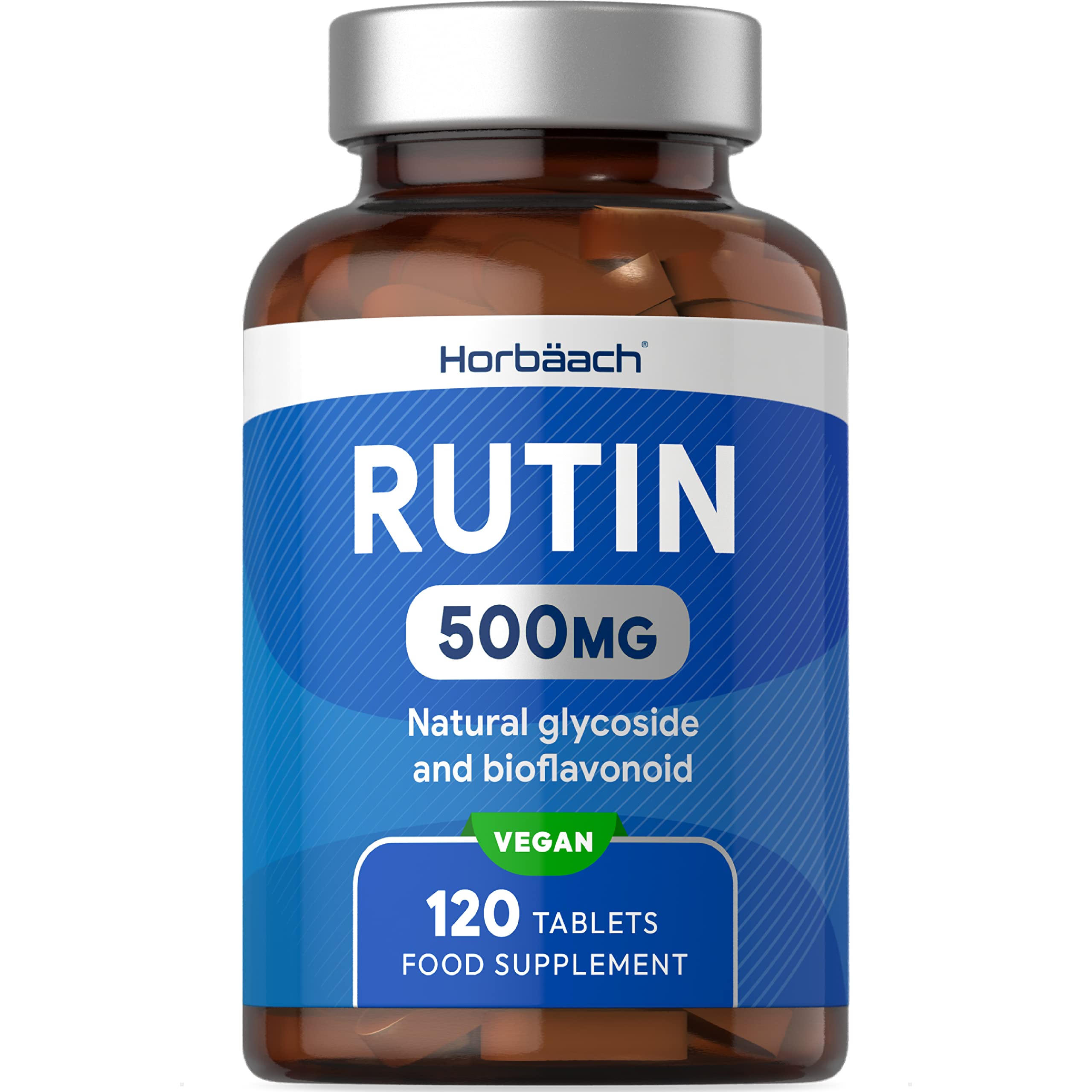 Rutin 500mg | 120 Vegan Tablets | Natural Bioflavonoid Supplement | No Artificial Preservatives | by Horbaach