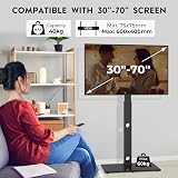 BONTEC TV Floor Stand for 30-70 Inch LED LCD OLED Flat Curved TVs, Height Adjustable Tall Swivel Standing TV Stand, Universal Freestanding Floor Standing TV Stand Base up to 40kg, Max VESA 600x400mm - 2