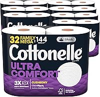 Cottonelle Ultra ComfortCare Toilet Paper: 32 Family Mega Rolls, Extra Soft 2-Ply with CleaningRipples Texture