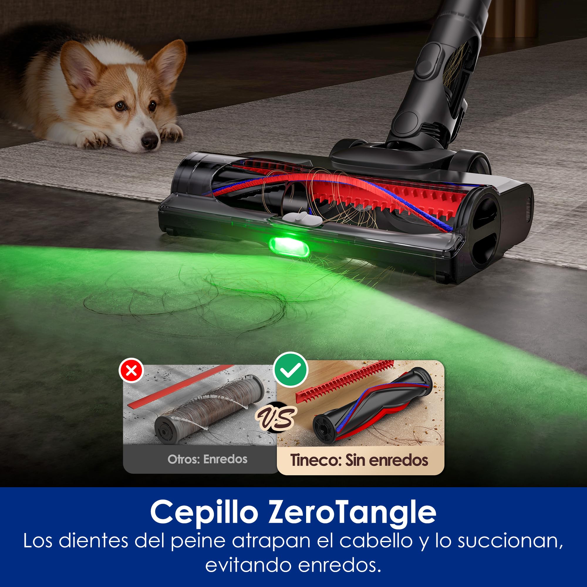 Tineco Pure One Station 5 Pro - Recolección automática de Polvo - Auto-Limpieza Completa - Aspirador inalámbrico 200AW*. Cepillo ZeroTangle. hasta 100 Minutos de autonomía