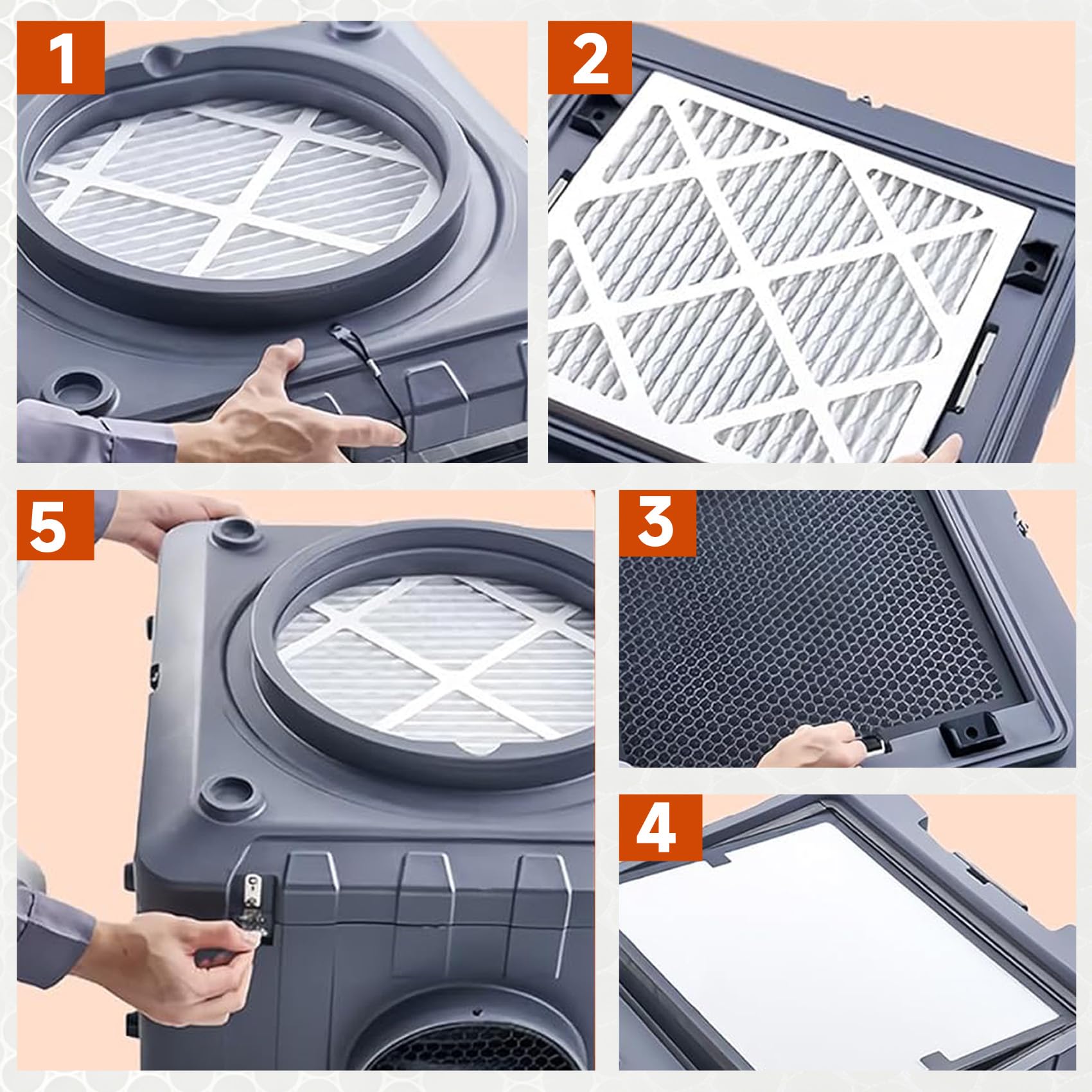 Filtros de carbón activo de repuesto para purificadores de aire Dri-Eaz HEPA 500, BlueDri BD-AS-550, VEVOR y Mounto, malla de prefiltro de 16 x 16 x 1 pulgada (paquete de 3)