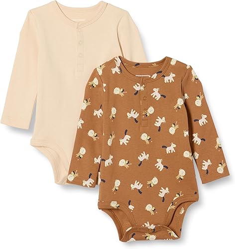Tienda Essentials Body Henley unisex de manga larga para bebés, paquete de 2