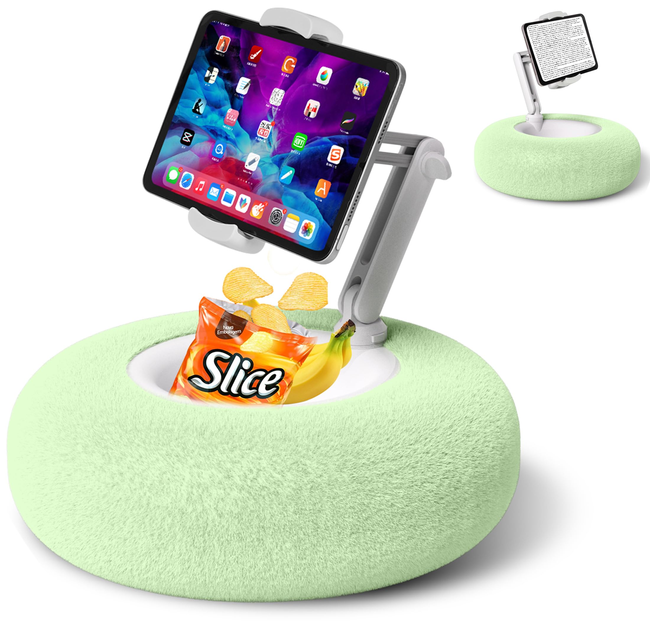 Kindle Pillow Stand Holder for Reading in Bed, Tablet iPad Pillow Stand for Lap Compatible with 4.7"-13" Phone, Tablet, iPad, iPhone, Google, Kindle, Samsung(Green)