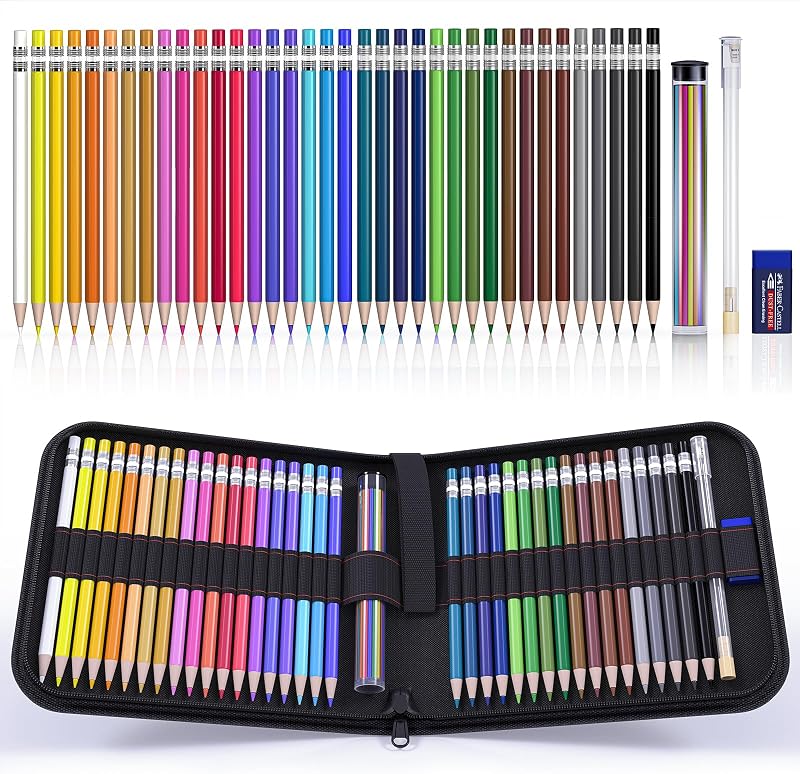 2.6MM Erasable Mechanical Colored Pencils with Sharpener 36PCS | Twistable Colored Pencil Set with Storage Bag, Drawing Color Pencils for Adults Coloring, Sketching, Crafts and Creative Art