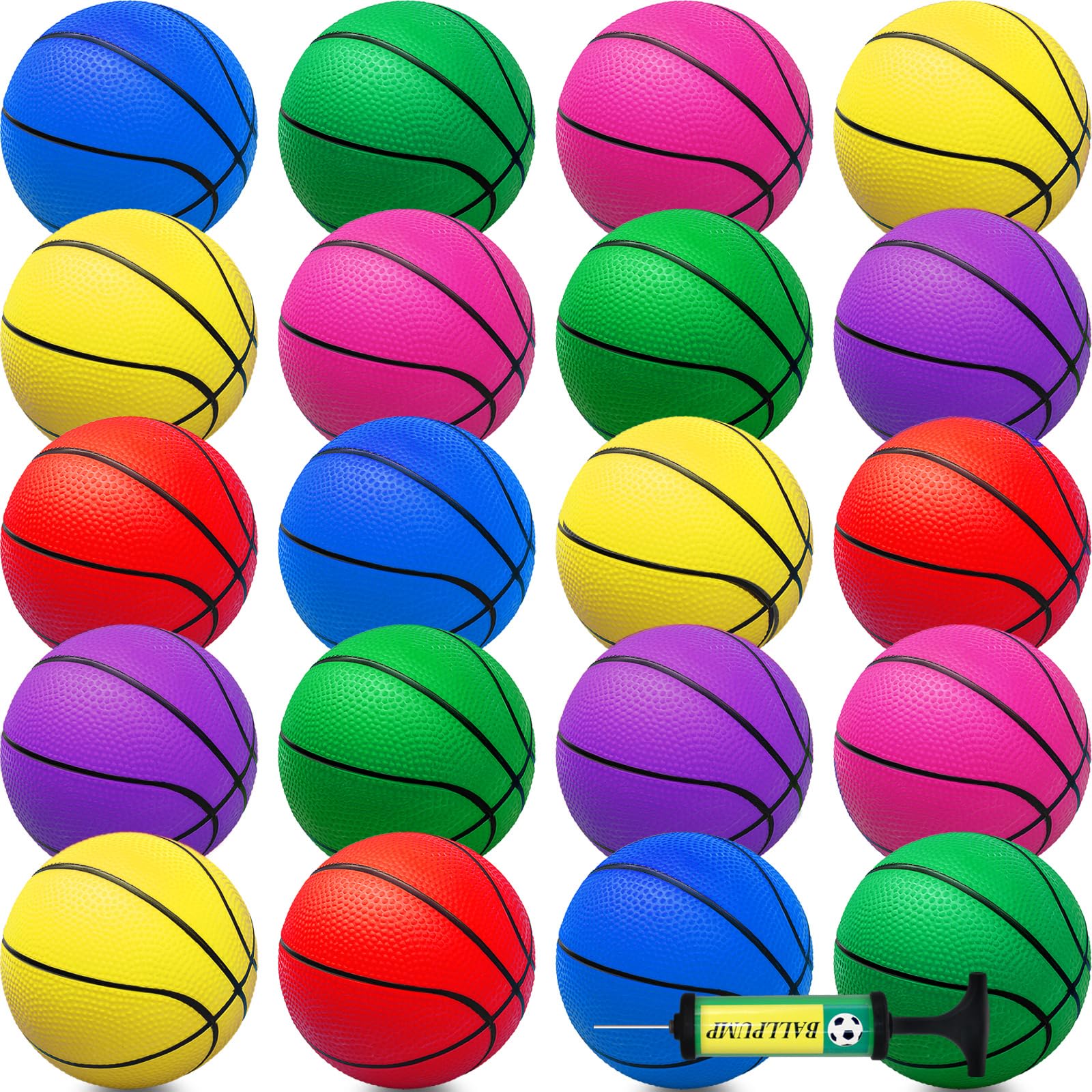 Oleitodh 42Pcs 5" Mini Basketball Set, PVC Small Basketballs for Over The Door Hoop Games, Party Favors, Indoor/Outdoor Play, Adults & Kids, Pool &