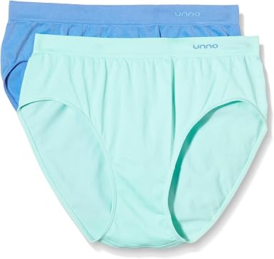Unno AUUM302 - Braga alta sin costuras microfibra para mujer, color verde  agua/azul piscina, talla S, 2 unidades: Amazon.es: Ropa