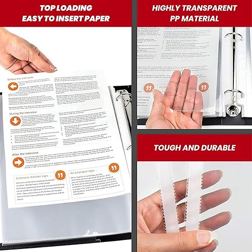 Miniatura 2 de Protectores de 500 hojas, protectores de páginas transparentes de 8.5 x 11 pulgadas para carpeta de 3 anillas, protectores de plástico de 35