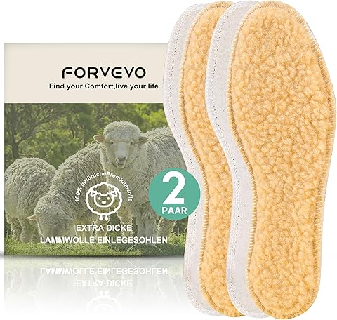 2 pares de plantillas de lana de cordero para hombre y mujer, plantillas térmicas naturales de invierno, cómodas suelas cálidas, plantillas suaves y cálidas, talla 40