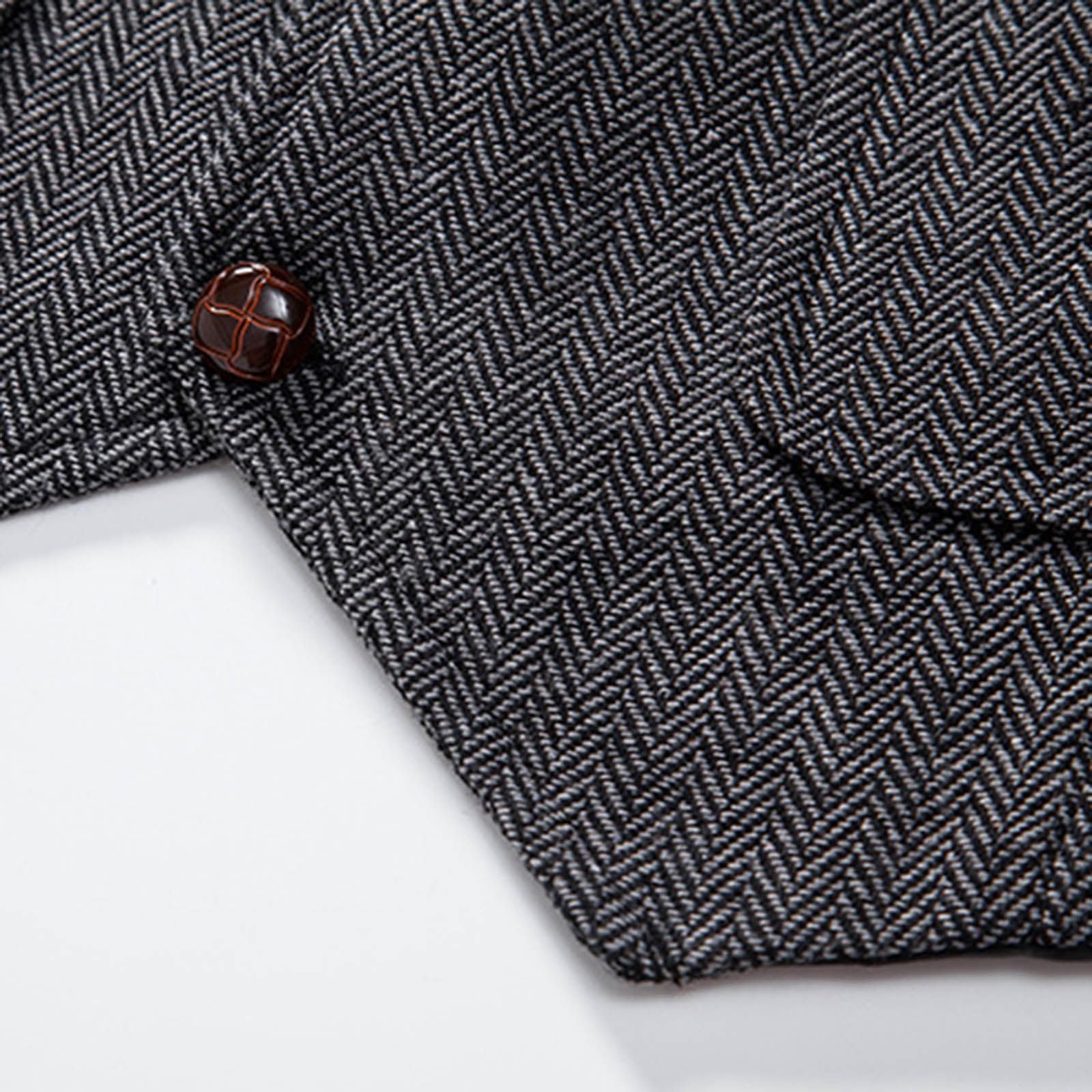 Gilet da uomo per lavoro, casual, da uomo, elegante, scollo a V, per occasioni con tasche sul petto, gilet da uomo con bottoni, tinta unita, per il tempo libero, il lavoro, le feste