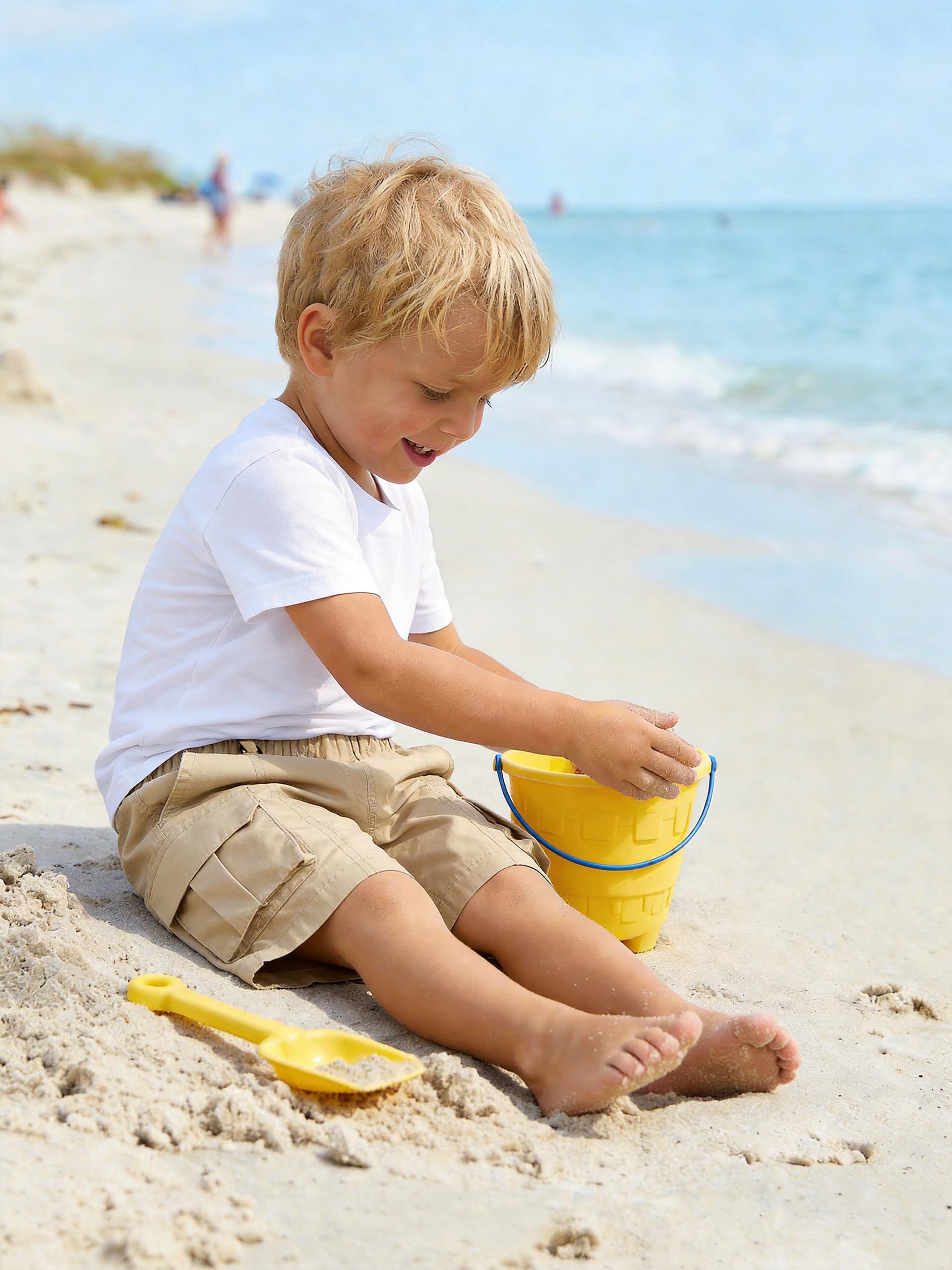 Volunboy Pantaloncini Cargo Bambino Asciugatura Rapida, Shorts Estivi Leggeri con Tasche e Vita Elastica