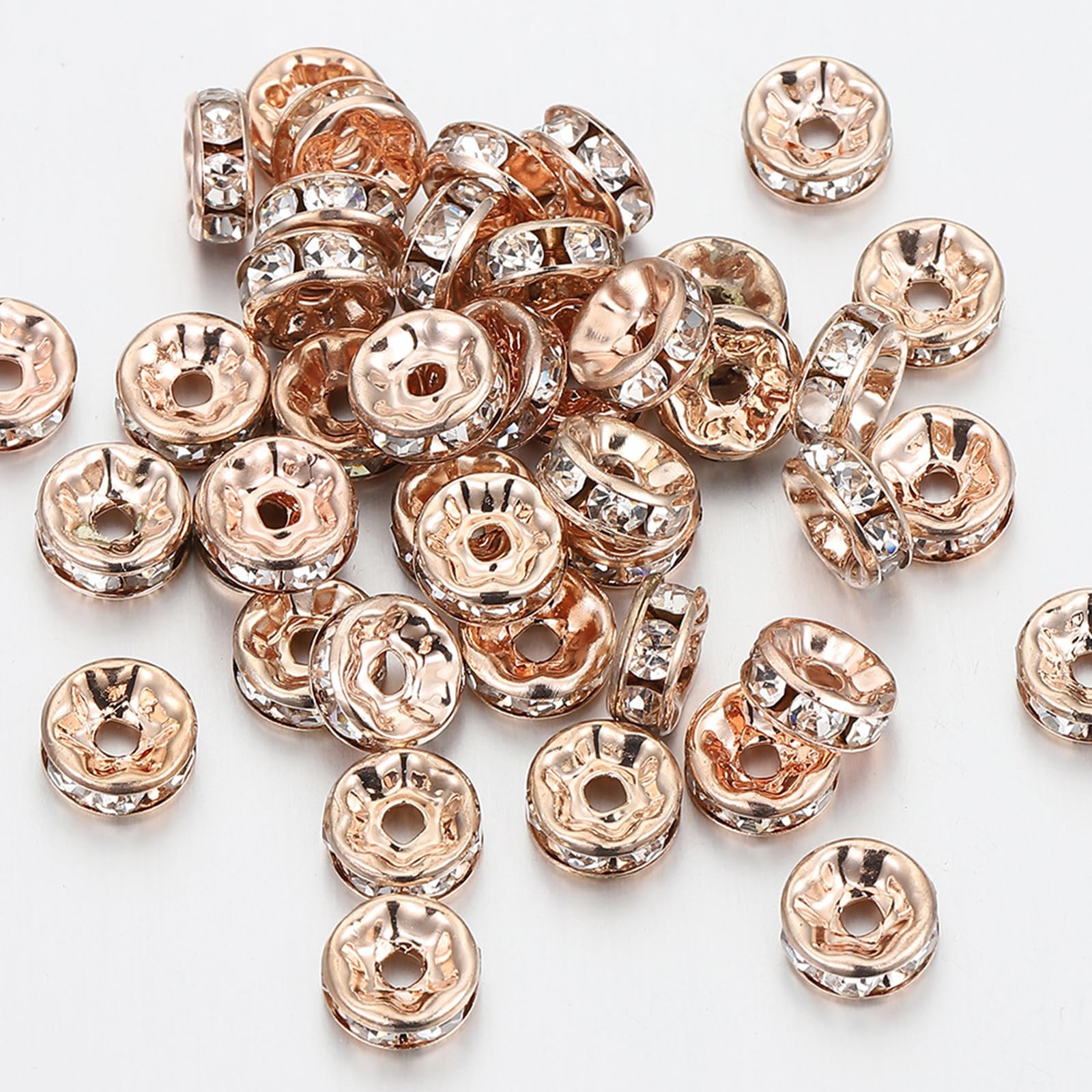 100 Perles D'espacement En Strass - Pour Bijoux DIY, Tailles 4/6/8/10 Mm