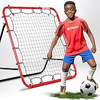 NETPLAYZ Soccer Rebounder - Adjustable Angle Portable Football Kickback Net, Quick 30s Setup & Foldable Training Aid