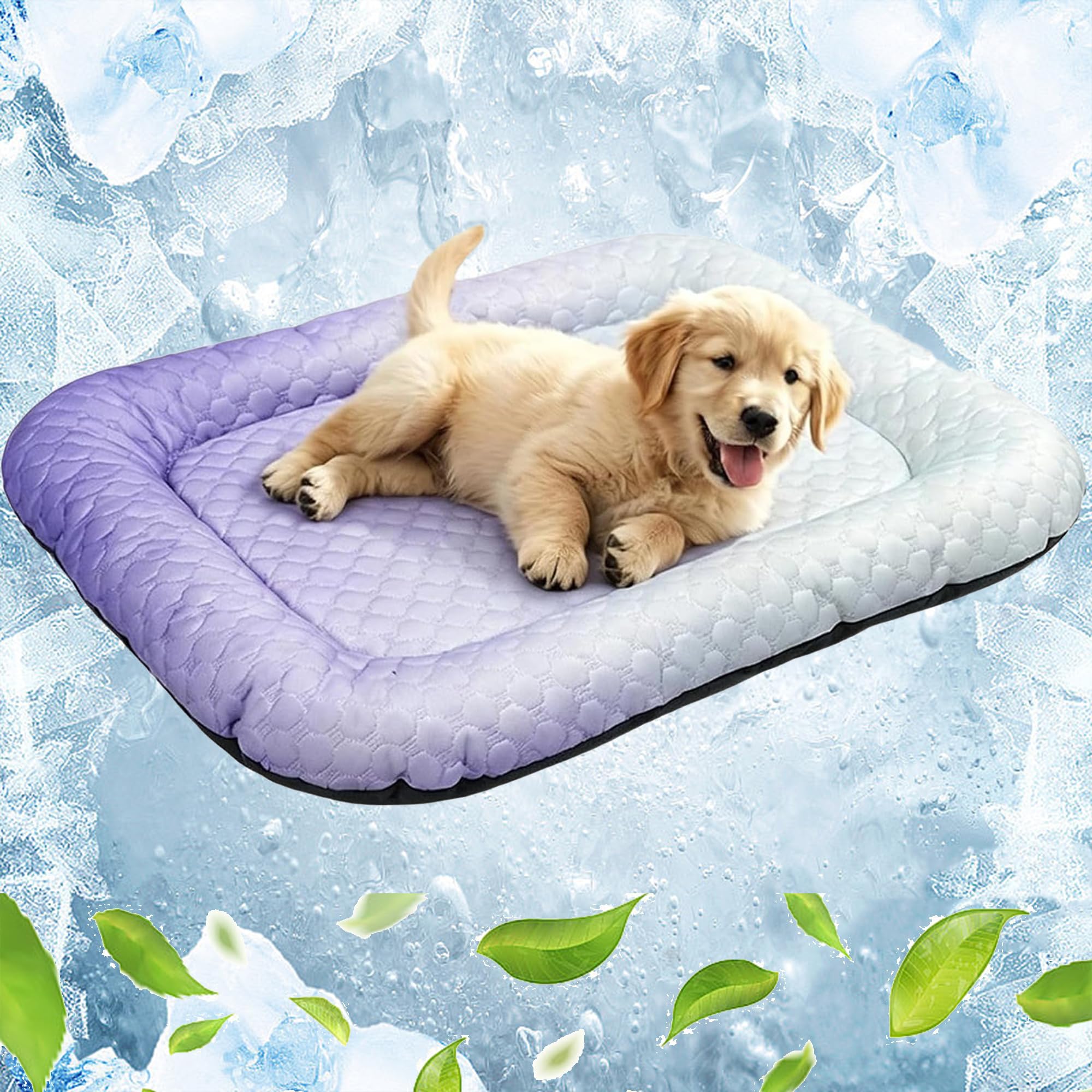 Cooling Gel Mat For Pets, Cat Cooling Mat-Summer Heat Relief Pad Breathable Cool Pad, Foldable Cooling Pad Self Heat Relief Cooling Technology, Washable Scratch for Dogs Cats (Violet, S 30 * 40)