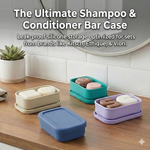 Miniatura 4 de Funda de jabón de viaje mejorada a prueba de fugas, contenedor de jabón de silicona con capa de drenaje, soporte portátil para jabón de barra para