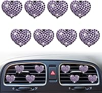 Vista 8 de 8 clips de ventilación con forma de corazón brillante, ambientadores de aire de corazón de cristal, clip de ventilación de diamantes de imitación