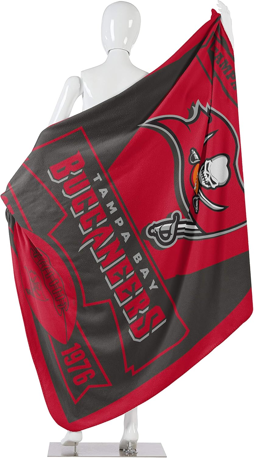 Northwest The Group NFL Tampa Bay Buccaneers Marque Fleece Throw Blanket, 50"" x 60""", Team Color : Sports & Outdoors