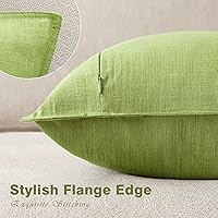 Vista 72 de Foindtower Paquete de 2 fundas de almohada decorativas de lino y liso, funda de cojín decorativa suave, estilo bohemio campestre para silla, sofá