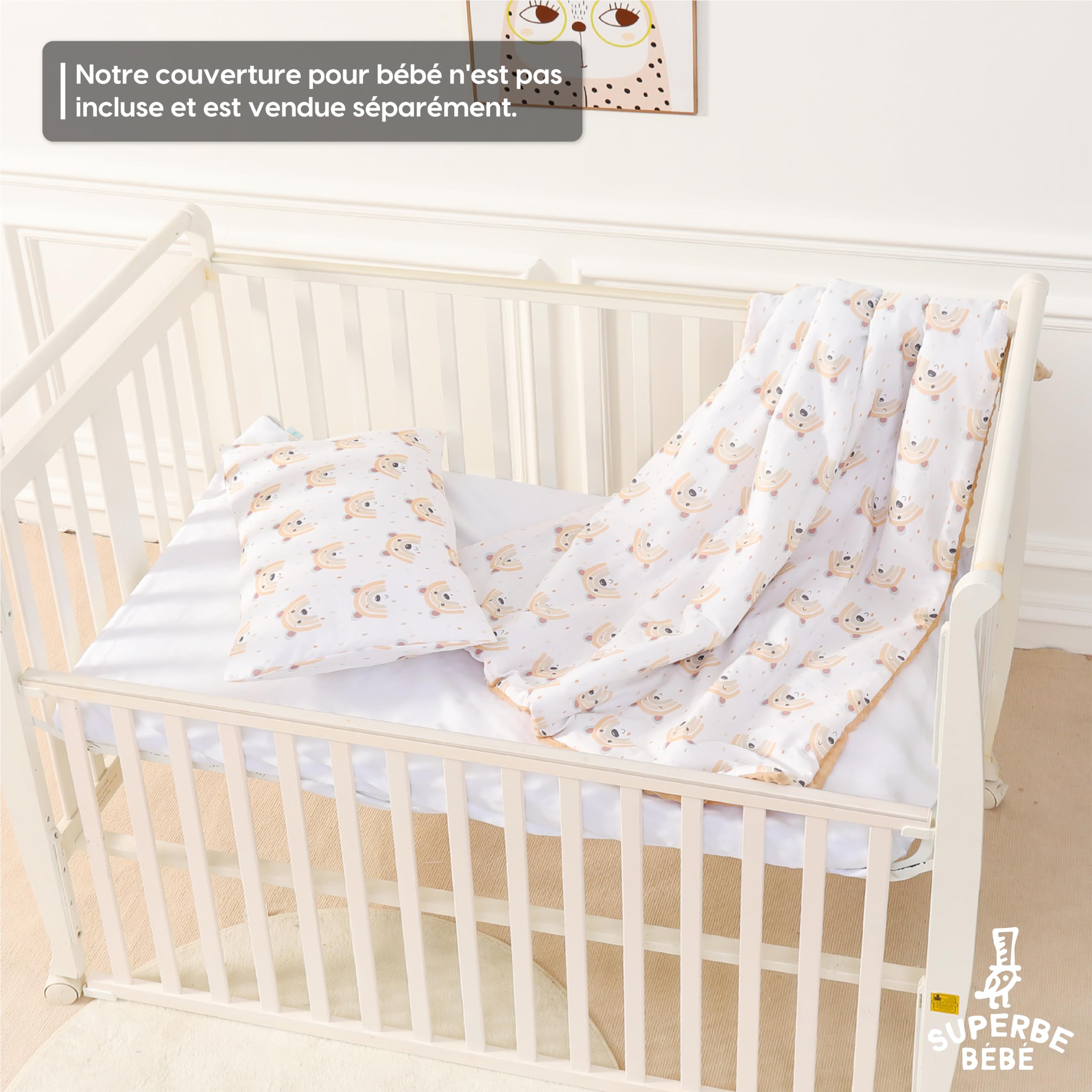 Oreiller Enfant avec Taie 33X45 Cm en Coton Oeko-tex - Coussin Bebe pour Siestes Ecole Maternelle Et Voyages - Lavable en Machine - Oreiller Enfant 1-3 Ans - Coussin Lecture Enfant Chambre Fille