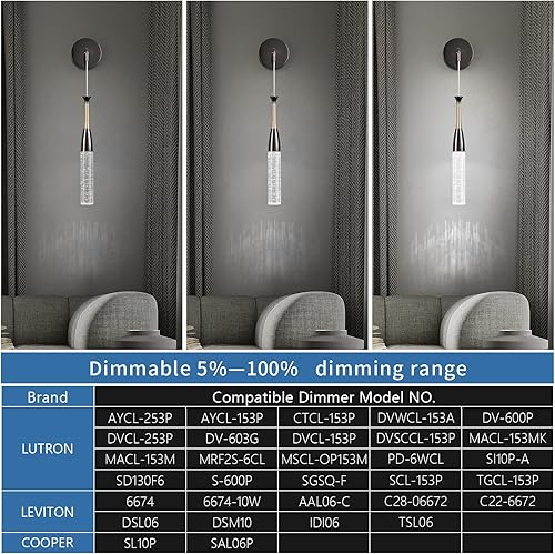 Miniatura 6 de Juego de dos apliques de pared LED de oro negro moderno 6000K linterna de pared interior burbuja de cristal apliques de iluminación de pared para
