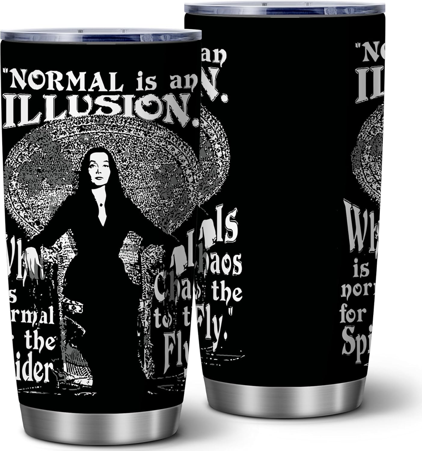 ATHAND Gothic Addams Normal Is an Illusion Mug,20 Oz Insulated Stainless Steel Iced Coffee Tumbler with Lid,Funny Travel Coffee Mug Cup,Tv Show Merchandise Gifts for Women,Girl,Best Friend,Mom,1 Pcs