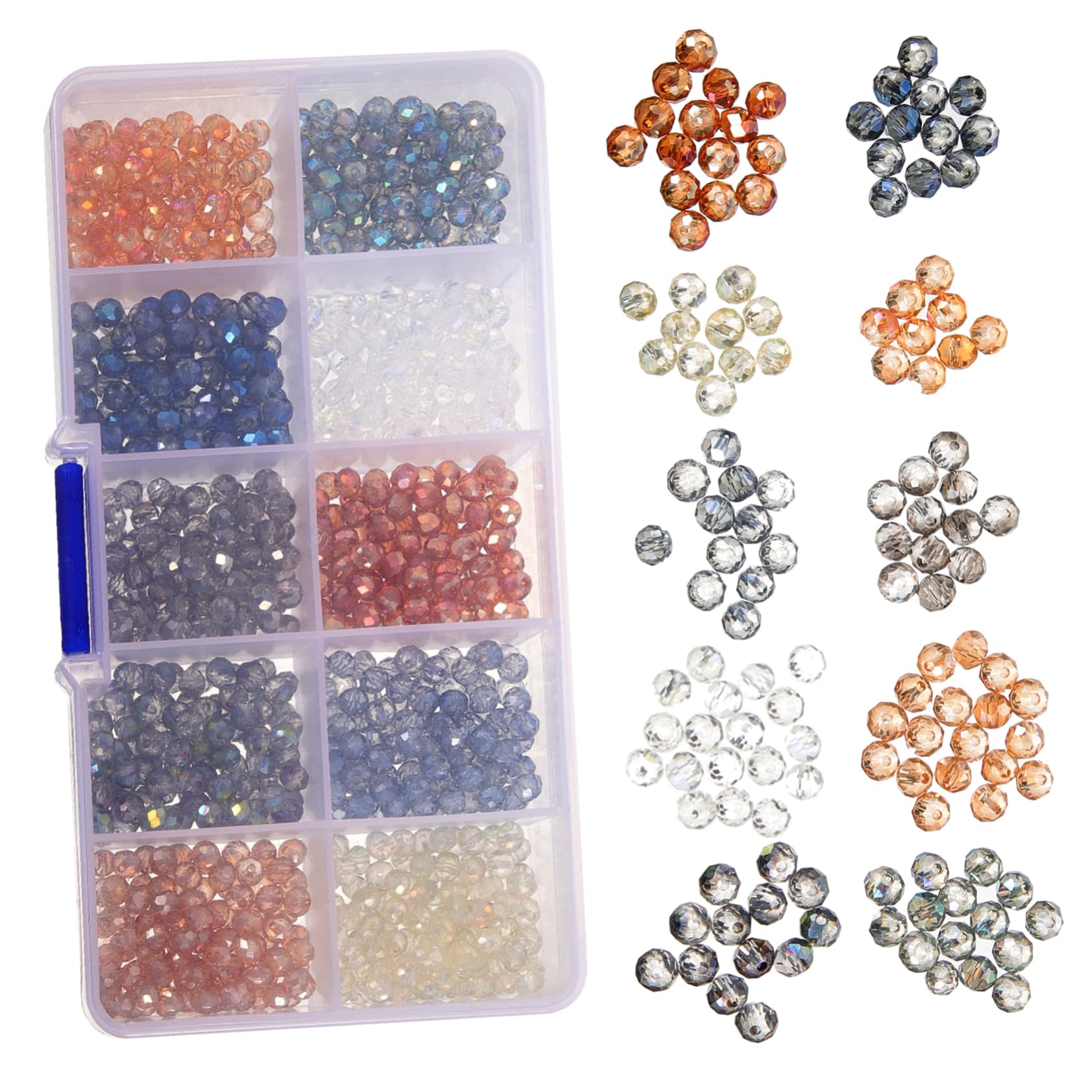NUOBESTY Runde Glasperlen Für Schmuck Klare Und Langlebige Glasperlen Zum Basteln Von Armbändern Und Dekorationen Leicht Und Tragbar Perlen Für Kreative Projekte