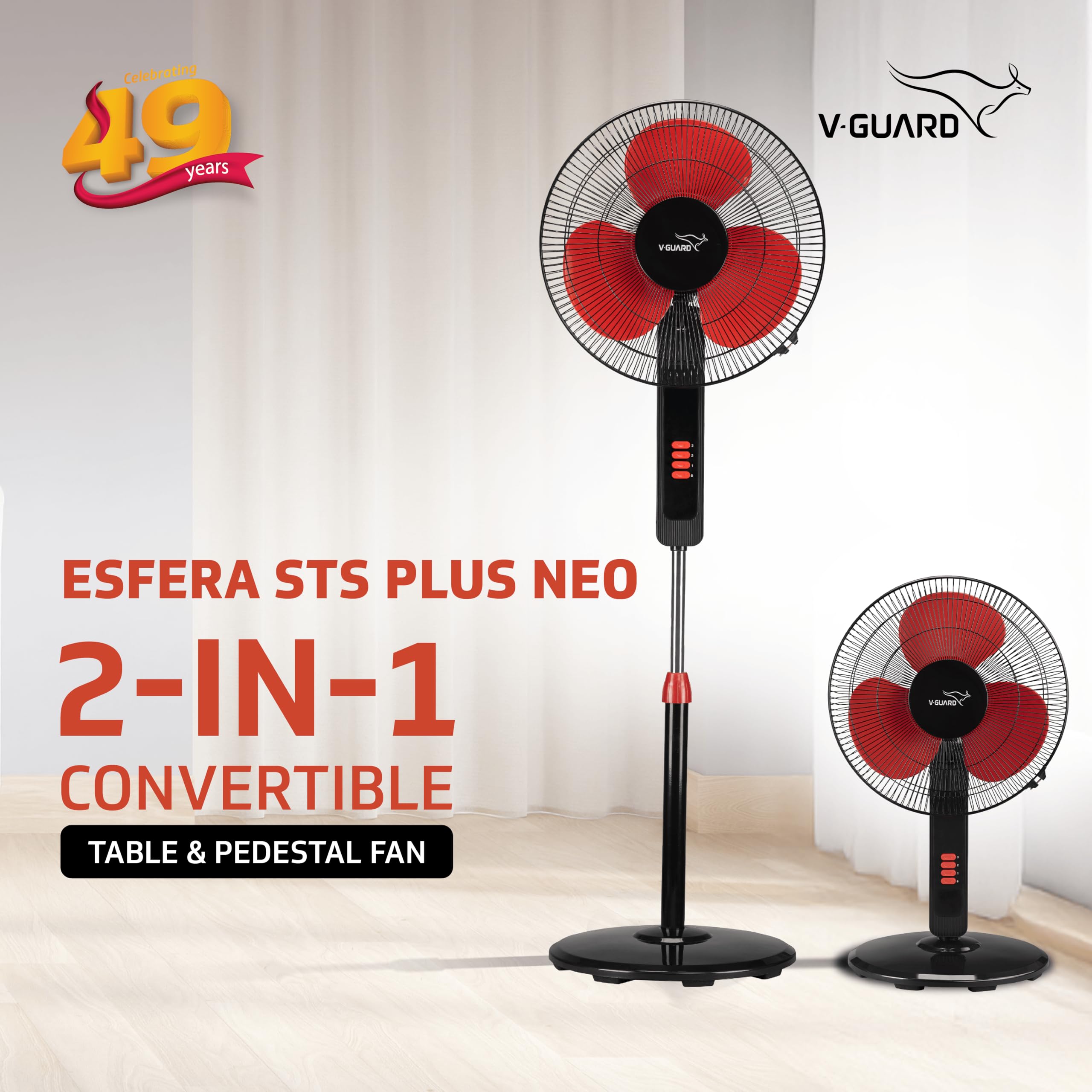 V-Guard Esfera 2-in-1 Fan: Pedestal & Table -2 V-Guard Esfera 2-in-1 Fan: Pedestal & Table -2