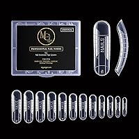 Vista 6 de Formas de uñas dobles con estructura cuadrada de arco, moldes de poligel de cobertura completa, 12 tamaños para pegamento de gel sólido, diseño