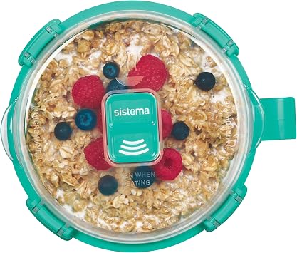 Sistema Microwave Breakfast Bowl | Round Microwave Container with Lid | 850 ml | BPA-Free | Assorted Colours (Varies by Pack)