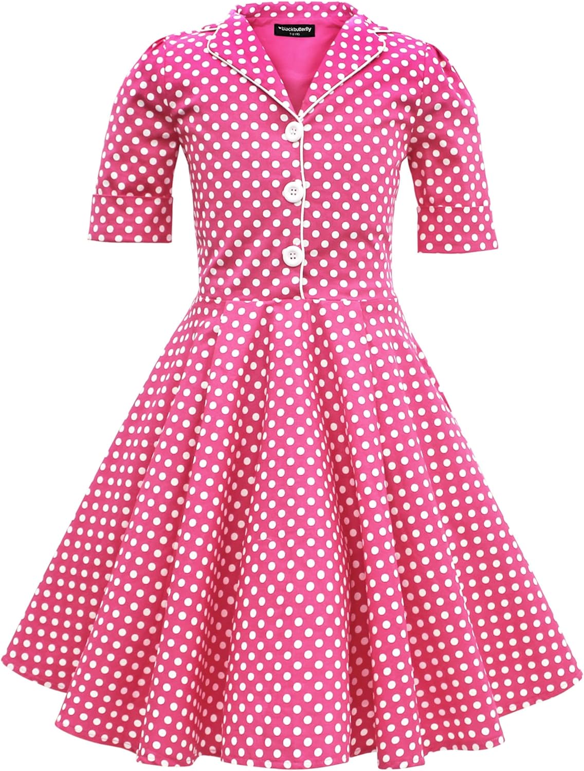 BlackButterfly Kids 'Sabrina' Vintage Polka Dot 50's Girls Dress